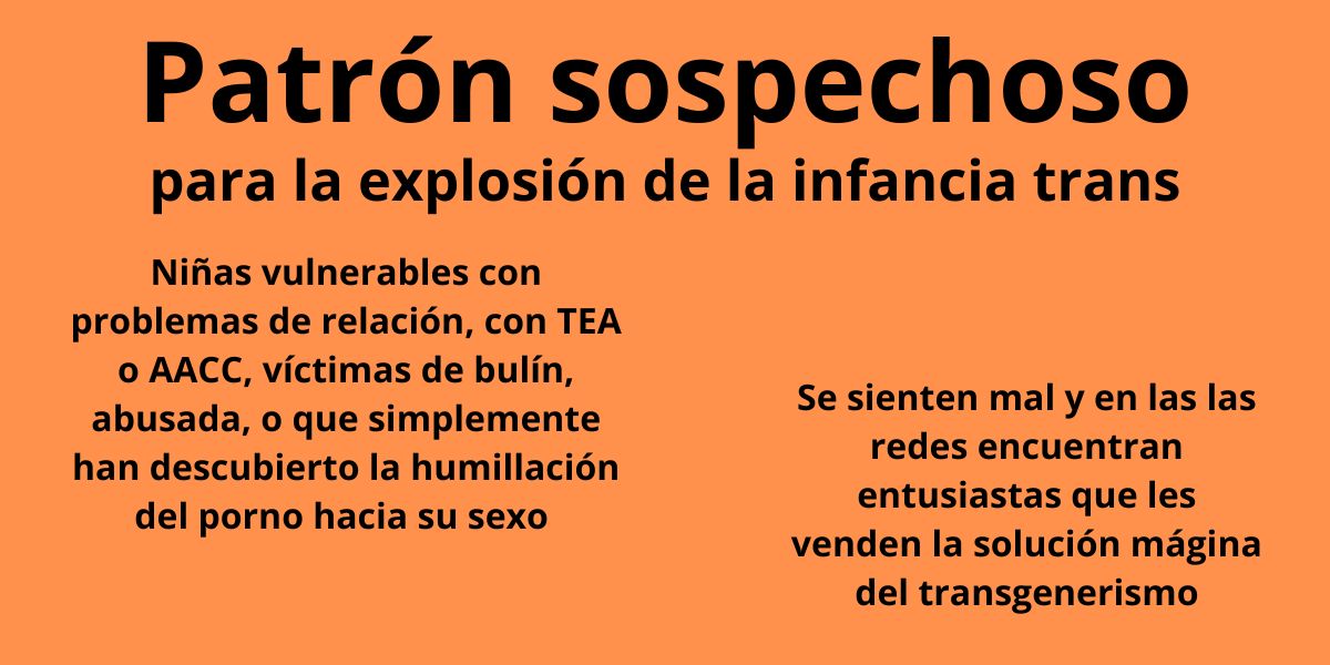 Patrón de captura ideológica trans de niñas vulnerables
